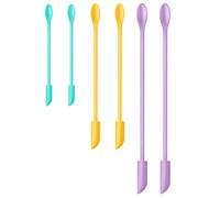 6 spatole per trucco, mini piccole spatole in silicone per bottiglie di cibo, spatole di bellezza, piccole spatole per lozioni, raschietto, per ottenere l'ultimo trucco (multicolore
