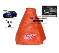 6 Speed Cuffia Leva Cambio Per Ford Focus MK3 FL 2015-18 Pelle Orange "ST" Rosso