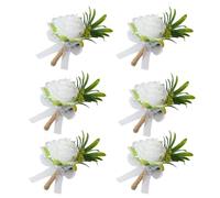 6 spille da bavero realistiche a forma di rosa, per feste di nozze, eleganti e floreali, accessorio elegante per abito decorativo da uomo