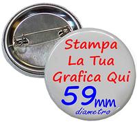 6 Spille Grandi da 59mm Spilla Spillette Pins PERSONALIZZATE CON IL TUO LOGO - GRAFICA