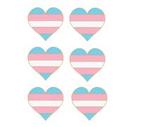 6 spille transgender Pride a forma di cuore arcobaleno e distintivo per giacca, borsa e cappello, bandiera per Pride Month, spille in metallo di alta qualità con spilla di sicurezza