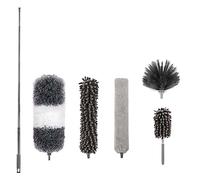 6 Spolverini Telescopici Lavabili, Spolverino Con Asta Telescopica In Acciaio Inox, Rimuove Senza Sforzo Polvere E Ragnatele, Per Soffitto, Manico Telescopico In Microfibra Duster Max.Lungo 25-256 cm