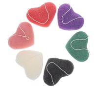 6 spugne per la pulizia del viso, a forma di cuore, esfolianti, delicate spugne per la pulizia del viso, resistenti e delicate sulla pelle, per la cura quotidiana e il peeling