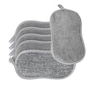 6 Spugne Piatti Lavabili a Doppio Lato, 15 x 8 cm, Grigie | Set da 6 spugne riutilizzabili a doppio lato per stoviglie, pentole, lavello, cucina e superfici lavabili.