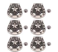 6 Stabilire Rivetti a Ferro di cavallo in Argento Antico per Artigianato in Pelle - Viti in Lega 25x27 Mm con Viti PH da 4,5 Mm - Accessori in Pelle