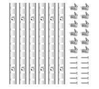 6 staffe regolabili per mensole da 91,4 cm, in acciaio inox, con 12 clip per mensole e viti, per sistemi di scaffalatura a parete, armadio e organizzazione