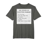 6 Stages Of Marathon Running Shirt Funny Runners Maglietta