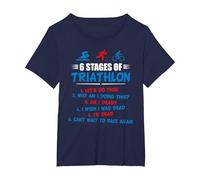 6 Stages of Triathlon - am I Dead? Maglietta, Donna Plus-Size, Navy, 4X