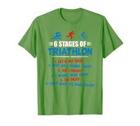 6 Stages of Triathlon - am I Dead? Maglietta, Uomo, Erba, L