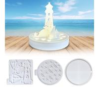 6 stampi in silicone maritime, stampi in silicone per faro, barca a vela con base, stampo per lanciare maritim barca a vela, stampi in gesso per versare stampi in silicone estivi per fai da te