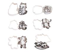6 stampi per biscotti con gatti, set stampi per biscotti adorabili, per cuocere e dolcetti, set per creare timbri con animali dei cartoni animati
