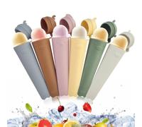 6 stampi per gelato in silicone, riutilizzabili, senza BPA, con coperchio, per dolcetti e dessert, in silicone alimentare, con simpatici motivi di koala e renna