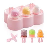 6 stampi per gelato per bambini, stampi per ghiaccio sul gambo, stampi riutilizzabili per gelato, idee fai da te, gelato sul gambo, gelato fai da te (rosso)