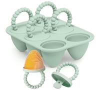 6 stampi per ghiaccio per bambini, in silicone, con steli, in silicone, per neonati, bambini, senza BPA, per alimenti, facili da pulire, ideali per purea di frutta e latte materno