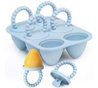 6 stampi per ghiaccioli in silicone con steli in silicone, mini stampi per gelato per neonati/bambini/bambini, senza BPA, adatti per alimenti, facili da pulire, ideali per purè di frutta e latte