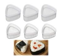 6 stampi per onigiri, forma a sfera di riso fai da te con cucchiaio di riso, forma triangolare per sushi maker, in semplici passaggi per Onigiri Sushi (3 grandi e 3 piccoli)