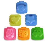 6 stampi per uova sode a forma di palla di riso, in plastica, per fondente, torte, pesce, stella, cuore, cottura auto, sushi, riso, palline di riso, per pranzo fai da te, bambini