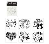 6 stencil a forma cuore per coppie per realizzare cartoline, scrapbooking e decorazioni per la casa, materiali artistici per bambini e adulti Stencil per pittura scavati per animali domestici