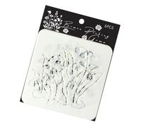 6 stencil a forma di fiori in PET per disegni artistici e artigianali per album di ritagli, biglietti fatti a mano e progetti artistici, fiori scava fuori pittura diario di piante per animali
