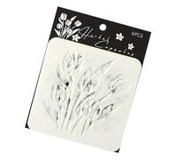6 stencil a forma di fiori in PET per disegni artistici e artigianali per album di ritagli, biglietti fatti a mano e progetti artistici, fiori scava fuori pittura diario di piante per animali