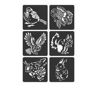 6 stencil a tema animale, per album di ritagli, diari, pittura, arte, zoo, template: progetti a tema, album di ritagli, pittura