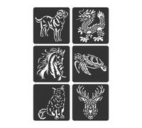 6 stencil a tema animale, per album di ritagli, diari, pittura, arte, zoo, template: progetti a tema, album di ritagli, pittura