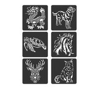 6 stencil a tema animale, per album di ritagli, diari, pittura, arte, zoo, template: progetti a tema, album di ritagli, pittura