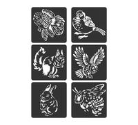 6 stencil a tema animale, per album di ritagli, diari, pittura, arte, zoo, template: progetti a tema, album di ritagli, pittura