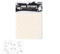 6 stencil decorativi in PET per biglietti, compiti scolastici ed espressioni artistiche, scava fuori pittura, disegno di animali domestici