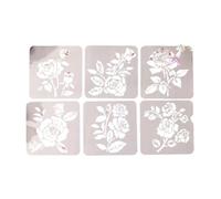 6 stencil floreali retrò per disegno con fiori scavati per progetti artistici fatti a mano, stencil per pittura floreale, scava fuori diario floreale