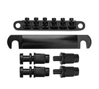 6 String Fixed Bridge Set for LP Electric Guitar | Zinc Alloy Bridge & Base with Position Rods | Replacement Guitar Bridge/Guitar Hardware/Guitar Parts (Black)