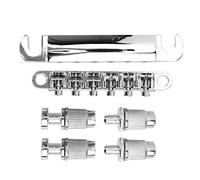 6 String Fixed Bridge Set for LP Electric Guitar | Zinc Alloy Bridge & Base with Position Rods | Replacement Guitar Bridge/Guitar Hardware/Guitar Parts (Silver)