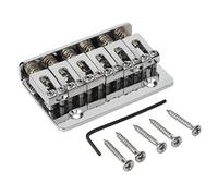 6 String Metal Fixed Hardtail Hardtail Saddle Bridge Top Load Guitar Coda Per Chitarra Elettrica Accessorio ponte chitarra(Silver)