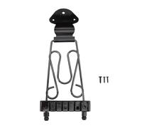 6 String Trapeze Tailpiece with Screws, Guitar Bridge Tailpiece for Archtop Jazz Guitar and Bass, Open Frame Design Height Adjustable Metal Tailpiece with 3 Mounting (Nera)