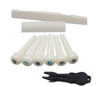 6 Stringa Acoustic-9 Pezzi Chitarra Osso Ponte Pins E Sella Dado Accessori Di
