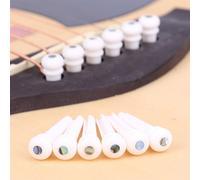 6 Stringa Acoustic-9 Pezzi Chitarra Osso Ponte Pins E Sella Dado Accessori Set