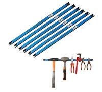 6 strisce magnetiche per utensili in metallo, lunghezza 60 cm, colore nero, con fori di fissaggio, viti e tasselli inclusi per cacciaviti, pinze, trapani e molto altro ancora