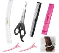 6 Stück Taglia Frangia Bambino Creaclip per Taglio Capelli per Capelli Tagliare Capelli per Capelli Taglia Frangetta Fai da Te e Pettine a Due Estremità Professionale Domestici Barrette Forbici Clip