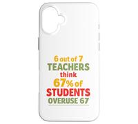 6 Su 7 Gli insegnanti pensano che il 67% degli studenti abusi 67 Custodia per iPhone 16 Plus