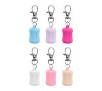 6 supporti flessibili in silicone per lucidalabbra con chiusure in metallo, design compatto per balsamo labbra sicuro in movimento clip portachiavi, B, Taglia unica