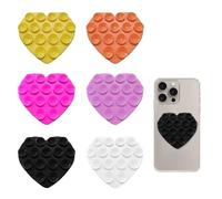 6 supporti per cellulare in silicone, a forma di cuore, a ventosa, con adesivo posteriore, ventose, doppio lato, accessori per cellulare, antiscivolo, per selfie video