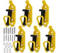 6 supporti per pala da tetto, 17 - 40 mm, con chiusura in gomma, supporti per montaggio a parete per auto, camion, barca, vanga, portapacchi, accessori portatutto 20 kg (giallo)