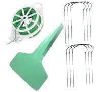 6 supporti per piante in metallo resistente con filo di legatura per fiori rampicanti, include 10 etichette da giardino per gabbie per peonie domestiche e