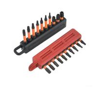 6 supporti per punte per cacciavite con 10 fori di stoccaggio e moschettone per uso portatile, materiale in gomma per un'organizzazione di lunga durata (nero)