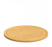 6 taglieri in bambù, diametro 30 x 1,5 cm, con scanalatura per succo, taglieri da cucina come tagliere, taglieri da portata, antiscivolo, per carne, verdure, frutta, pane e formaggio, per cucinare e