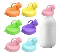6 tappi in silicone per erogatori di bottiglie di latte, diametro 48 mm, beccuccio versatore, coperchi di ricambio, coperchi di ricambio inodori per Stanpac e Libbey, Stock Your Home e The Dairy Shop