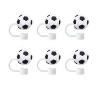 6 Tappi Per Cannucce Da Calcio, Copertura Antipolvere Per Cannuccia, Copertura Per Cannuccia In Cartone Animato In Pvc, Copertura Protettiva Per Cannuccia, Copertura Per Cannuccia Riutilizzabile
