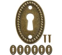 6 Targhette per Chiavi Antiche, Rosette, Design Vintage in Ottone, 37 X 24 Mm