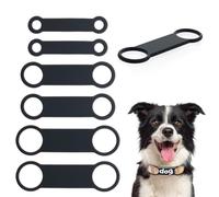 6 targhette personalizzate per cani e gatti, fascia di gomma di ricambio in silicone, supporto elastico per collare per animali domestici, scorrevole sul nome identificativo, attacco silenzioso e