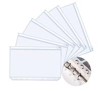 6 tasche in plastica per raccoglitori, formato A6, 6 fori, con cerniera, impermeabili, per documenti, foto, banconote